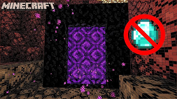 how to build a nether portal WITHOUT diamonds in Minecraft!