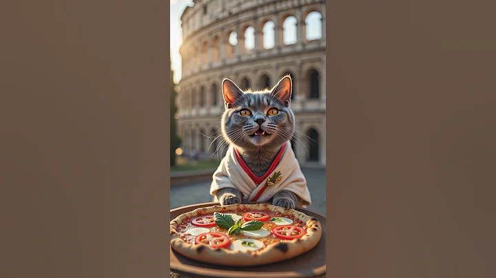 Watch the video about NekoTrip | British Shorthair Enjoys Margherita Pizza at the Colosseum #NekoTrip #duck #kitten #cat