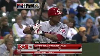 Darnell McDonald go-ahead RBI double in the 10th: 8/26/09 Brewers vs Cincinnati Reds full game