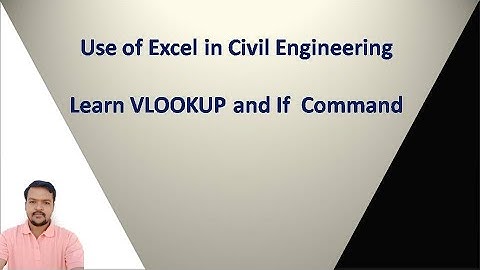 Use of Excel in Civil Engineering Part-1| Ankit Patel| Civil Engineering| VLOOKUP Command|