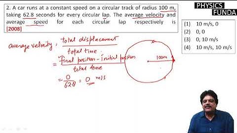 A car runs at a constant speed on a circular track of radius 100 m, taking 62.8 seconds