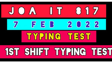 Joa It 817 Typing Test | joa it 7 feb typing test #joait817
