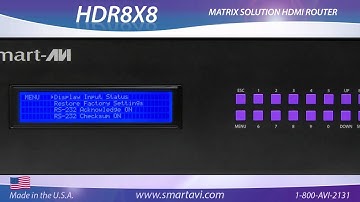 HDR8X8 8-port HDMI Matrix Switch with RS-232, IR, USB and TCP/IP Control