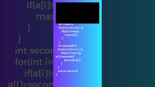 Code to search for second largest element in array using C. #datastructure