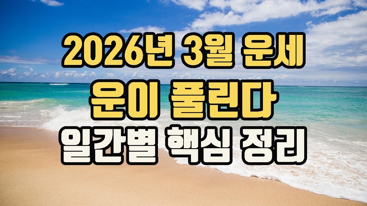 [2026년 3월 운세] 병오년 신묘월 일간별 운세 총정리 갑을병정무기경신임계
