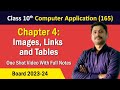 Chapter 4: Images, Links and Tables | Class 10 Computer Application 2025-26 CBSE | With Full Notes