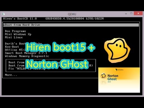 Hiren boot15 + Norton Ghost  ลง USB
