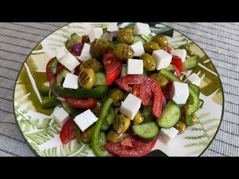 Greek salad recipe/easy & tasty lunch idea😋🥗