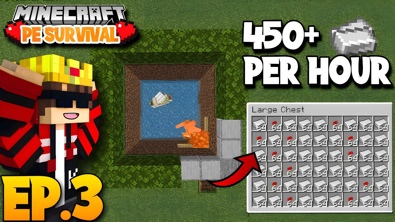 I Build IRON FARM In Minecraft PE 1.21 | Minecraft Survival Series #3 ...