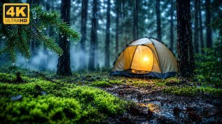 Thunder Rain on Tent in Forest 🌩️ Deep Sleep ASMR Sounds
