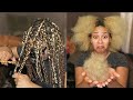 TAKING DOWN OLD BOX BRAIDS| Removing Build Up & Shed Hair + Length Check