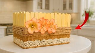 Don't throw away your cardboard and popsicle sticks! Creative organizing idea