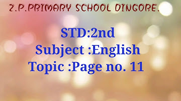 Std:2 nd English page no 11