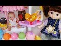 Baby Doll fruit mart register and Ice cream shop toys kitchen play - 토이몽