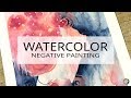 watercolor painting: carving out a face profile with negative painting