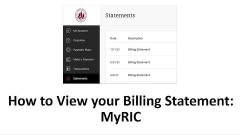 How to View your Billing Statement: MyRIC