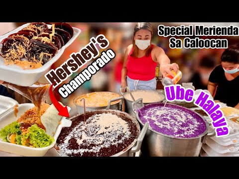 Ultimate Classic FILIPINO Merienda Food Trip sa Caloocan | Hershey's & Ube Halaya Champorado