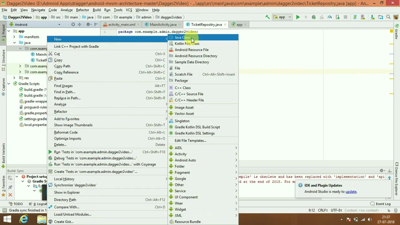 Dagger2 Part2 Video Series .. (Second Tutorial ) - YouTube
