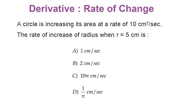 Derivative : Rate of Change