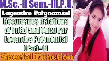 Recurrence Relations For Pn(x) and Qn(x) of Legendre