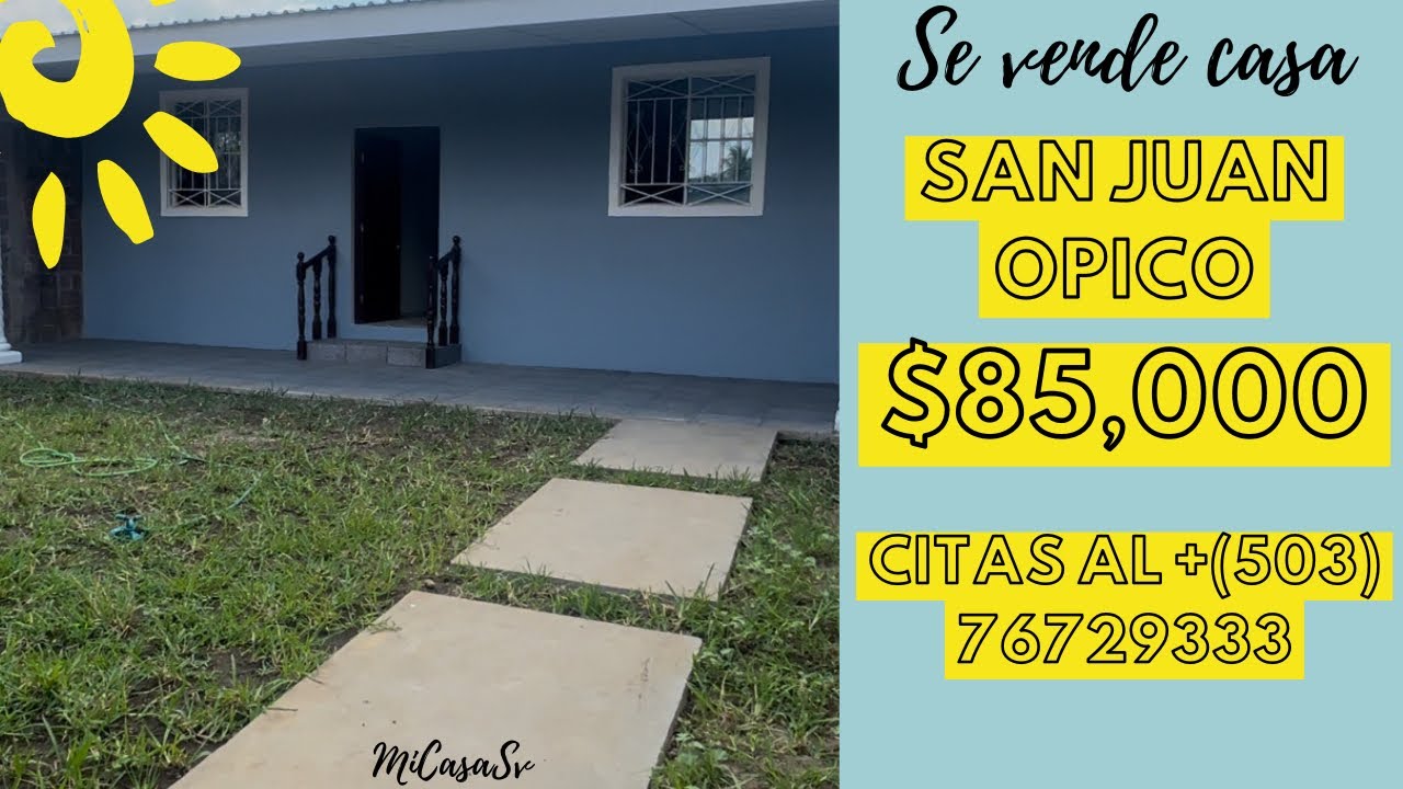 🔥Se Vende Casa🔥Hermosa 🤩 con Amplio Jardin 🪴En “San Juan Opico/ La Libertad”
