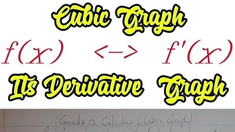 Cubic Graph VS Its Derivative Graph (Grade 12 Calculus) | LAMLEE MATH
