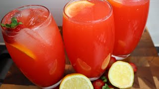 Strawberry Lemonade Drink Recipe | Super Refreshing Lemonade Juice