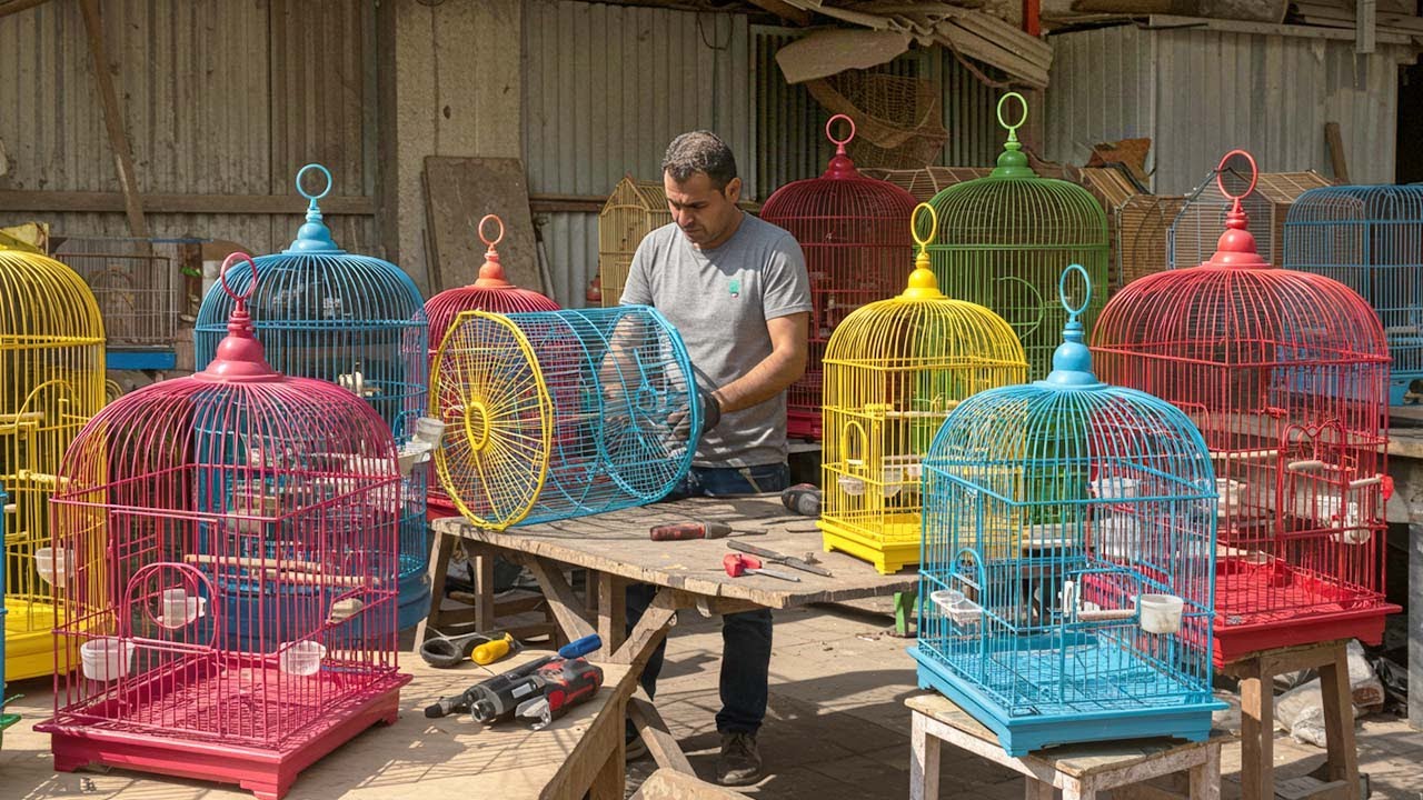 First Time Seen How Bird Cage Are Made From Iron Wires