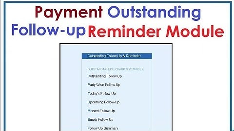 (Buy TDL Source Code Rs 3000) Payment Outstanding Follow-ups and Reminder Module in Tally Prime