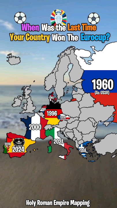 When Was The Last Time European Countries Won The ⚽️ Eurocup #europe #mapping #mapper #eurocup #meme