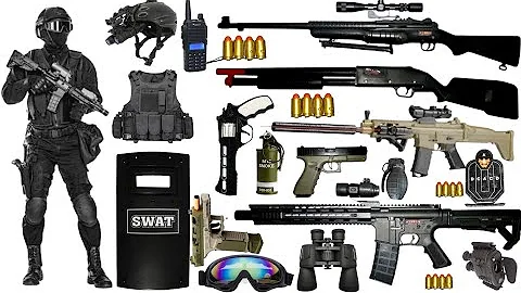 Special Forces Military Toy Gun Set Unboxing, Shotgun, M416, SCAR, 98K Sniper Rifle, Sig 17 Pistols