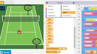 لعبة تنس الريشة في مختبر الألعاب التابع لموقع Code.org - الدرس التعليمي 10 screenshot 3