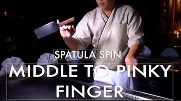 Teppanyaki Tricks Spatula Spin Middle to Pinky Finger