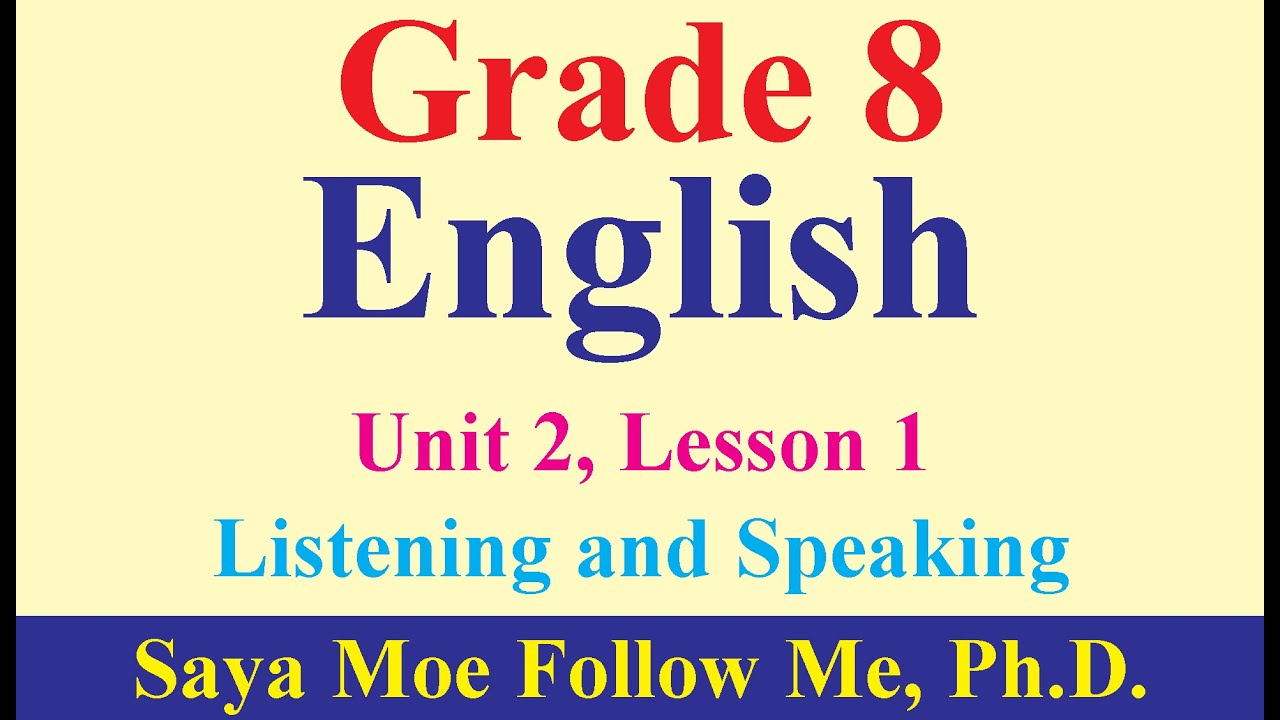 Grade 8, English, Unit 2, Lesson 1: At a new school