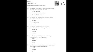 A2 KEY 1 Test 3 Listening Part 4