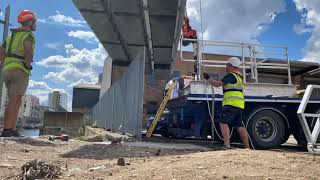 Crane / Lorry Loader (hiab) Transport and Lift Pontoon into River