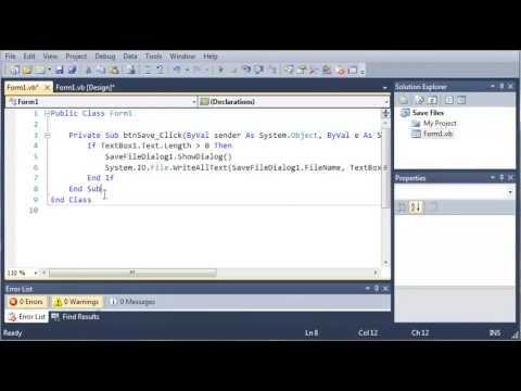 Visual Basic Tutorial   130   SaveFileDialog   YouTube