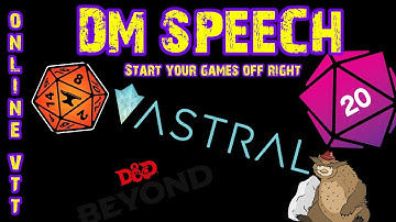 My DM/GM speech for playing Online Role-Playing Games -  RPG on VTT session zero