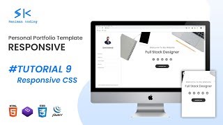 Tutorial ( Part 9 - Responsive CSS ) |  Personal Portfolio Template Website Responsive