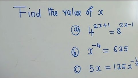 Equations involving Indices