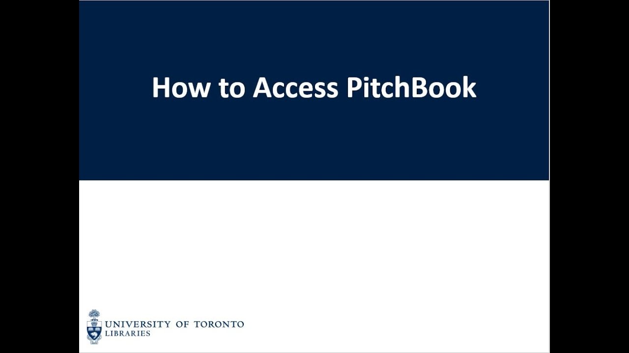 PitchBook 1: How to access PitchBook