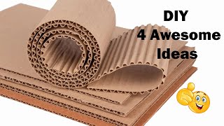 DIY - 4 Awesome Cardboard Craft Ideas | Best out of waste