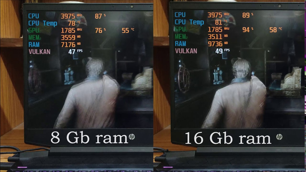 Rdr2 Comparison 8gb Vs 16 Hp Pavilion Gaming 15 2020 Ryzen 5 4600H GTX 1650 YouTube