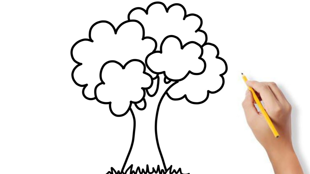 COMO DESENHAR ÁRVORE SIMPLES E FÁCIL - PASSO A PASSO - YouTube