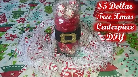 $5 Dollar Tree Christmas Centerpiece Challenge | Santa Candy Vase