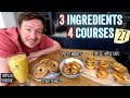 Make a 3 Course Meal &amp; a drink with 3 Ingredients each | inc Toffee Apple Pies