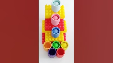 Oddly Satisfying color sorting ASMR! #satisfying #colorsorting #woodenballs#marblerun #marbleball