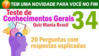 🟢Quiz Mania Brasil #80 - Perguntas e Respostas de Conhecimentos Gerais