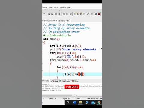 #80 C Program to Sort an Array in Descending Order | C Programming # ...