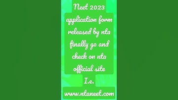 Neet 2023 Application form released | Nta official update | Sk student center